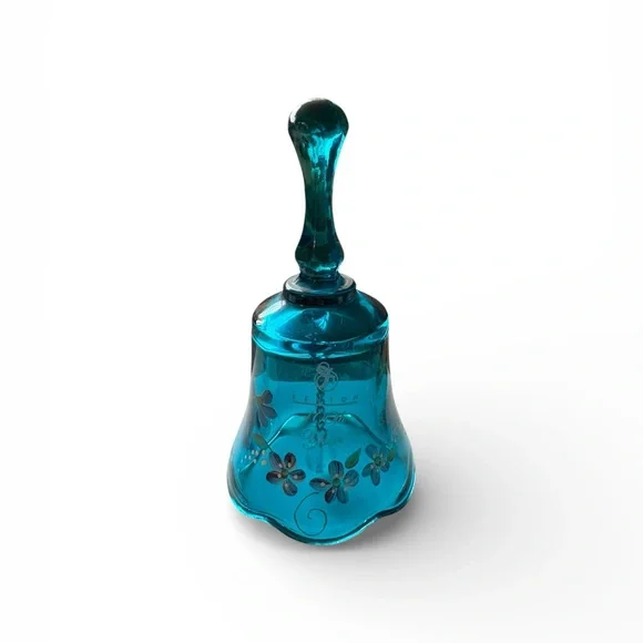 Fenton Elegant Blue and Yellow Glass Bells 100th Anniversary - Picture 3 of 5